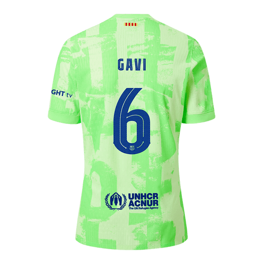 Camisola de futebol GAVI #6 aut¨ºntica do Barcelona, ??terceira camisola alternativa 2024/25 UCL