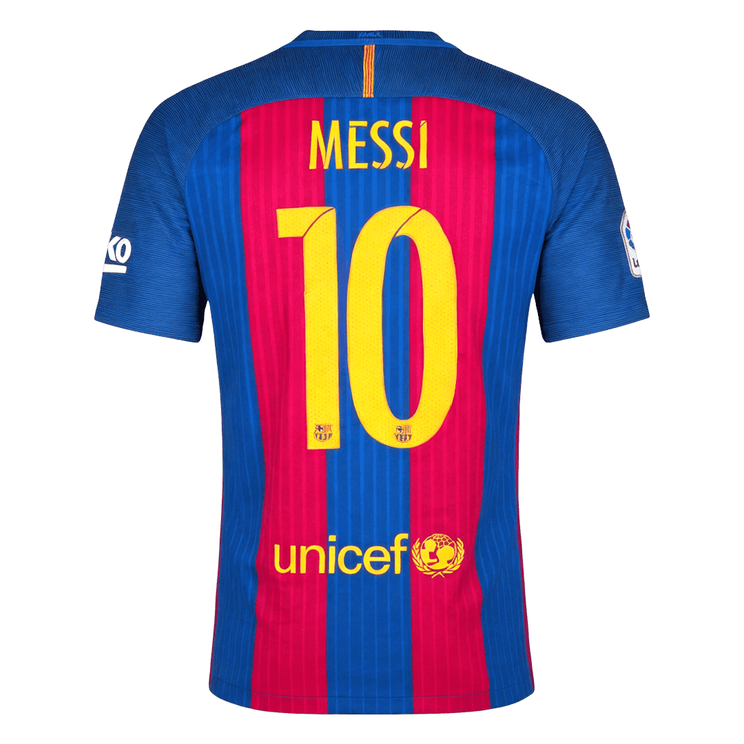 Retrô MESSI #10 Barcelona Casa Camisa 2016/17 Vermelho&Azul