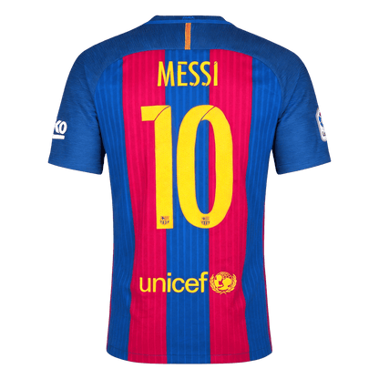 Retrô MESSI #10 Barcelona Casa Camisa 2016/17 Vermelho&Azul