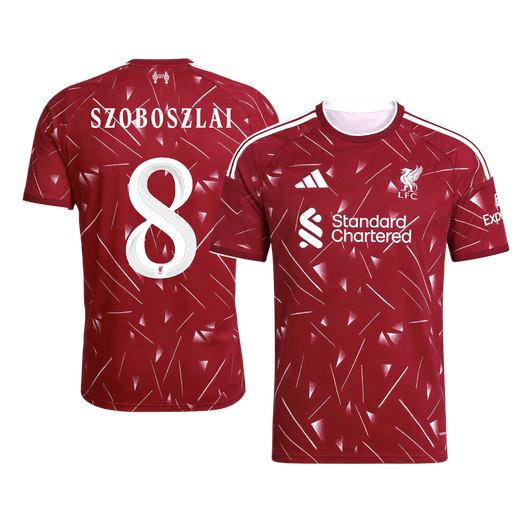 【Super Qualidade】SZOBOSZLAI #8 Liverpool
 Casa UCL Futebol Camisa 2026/27 Vermelho