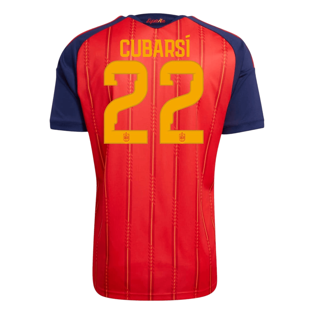 CUBARSÍ #22 Spain Casa Copa do Mundo Camisa 2026 Vermelho