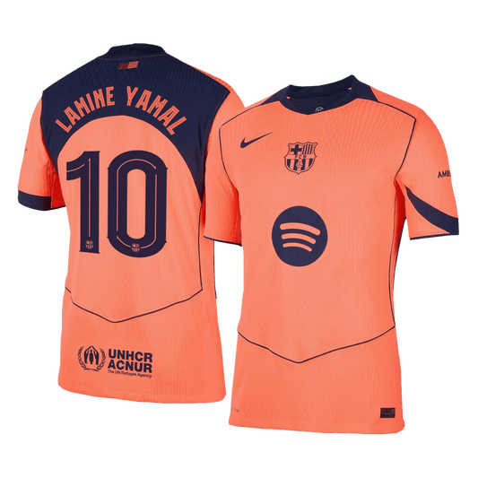 Autêntico LAMINE YAMAL #10 Barcelona Fora Terceira UCL Futebol Camisas 2025/26