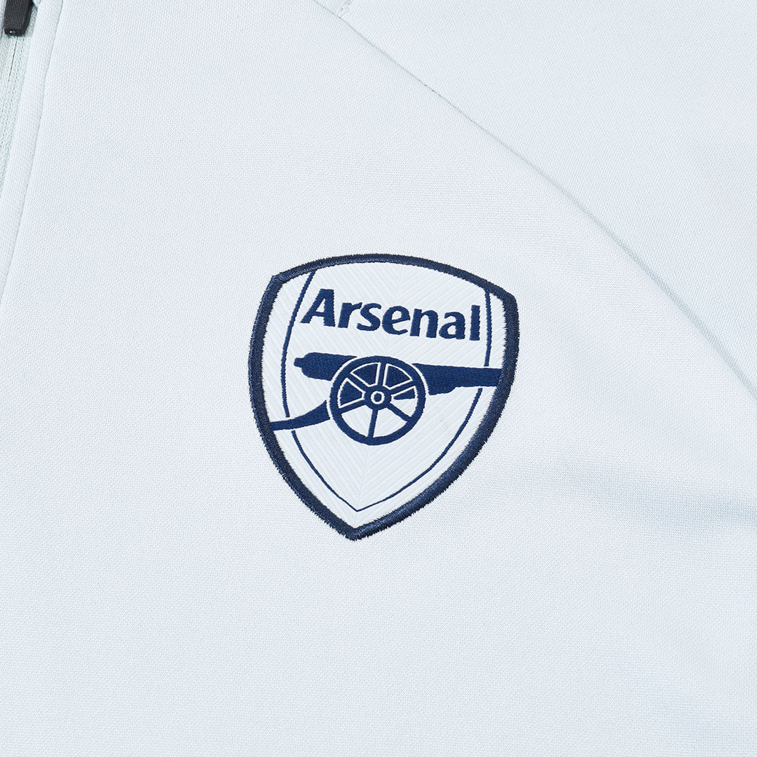 Arsenal Zíper Moletom Conjunto (Top+Calças) 2025/26 Branco