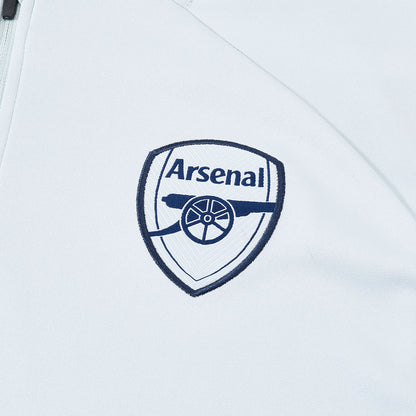 Arsenal Zíper Moletom Conjunto (Top+Calças) 2025/26 Branco