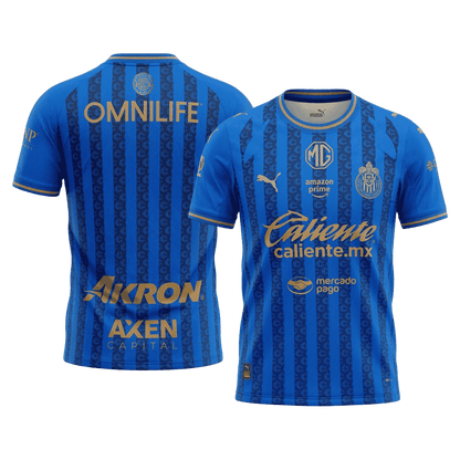 Versão do Jogador Chivas Terceira Futebol Camisas 2025/26 Azul