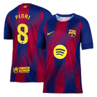 PEDRI #8 Barcelona Casa Camisa 2025/26- Vermelho&Azul