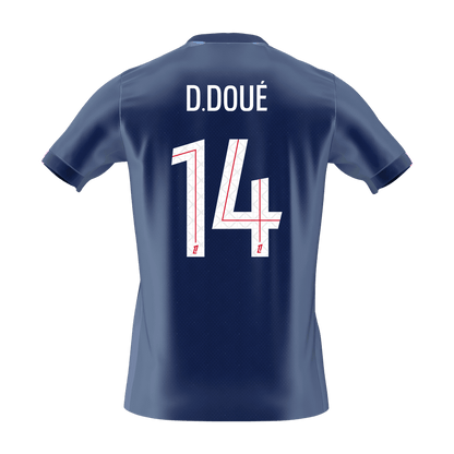 【Super Qualidade】D.DOUÉ #14 PSG
 Casa Futebol Camisa 2025/26 Marinha