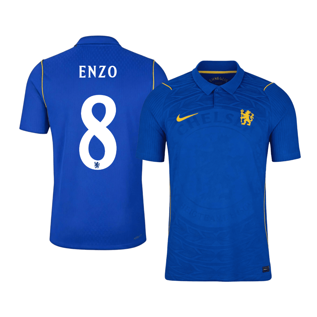 Versão do Jogador ENZO #8 Chelsea Casa Futebol Camisas 2026/27 Azul - UCL