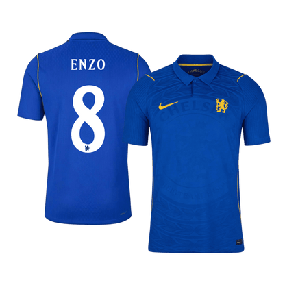 Versão do Jogador ENZO #8 Chelsea Casa Futebol Camisas 2026/27 Azul - UCL
