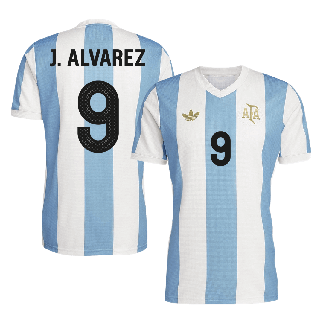 J.ALVAREZ #9 Argentina Custom Football Jersey 2024 50th Anniversary