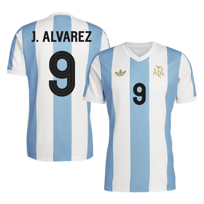 J.ALVAREZ #9 Argentina Camisola de futebol personalizada 2024 50th aniversário