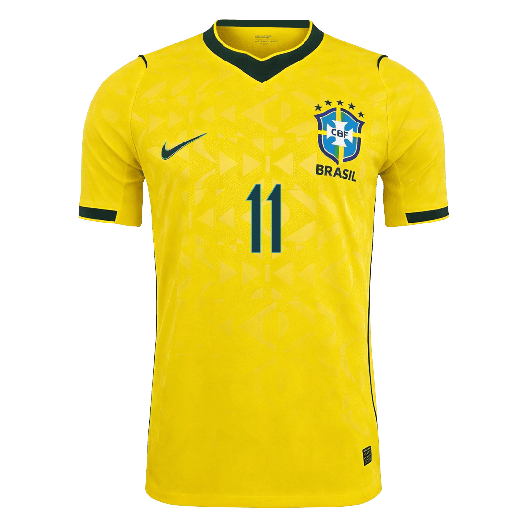 Versão do Jogador RAPHINHA #11 Brazil Casa Copa do Mundo Futebol Camisas 2026 Amarelo