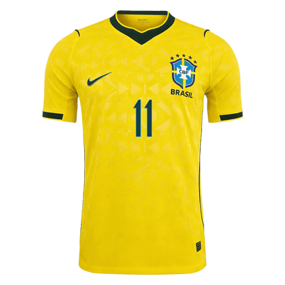 Versão do Jogador RAPHINHA #11 Brazil Casa Copa do Mundo Futebol Camisas 2026 Amarelo