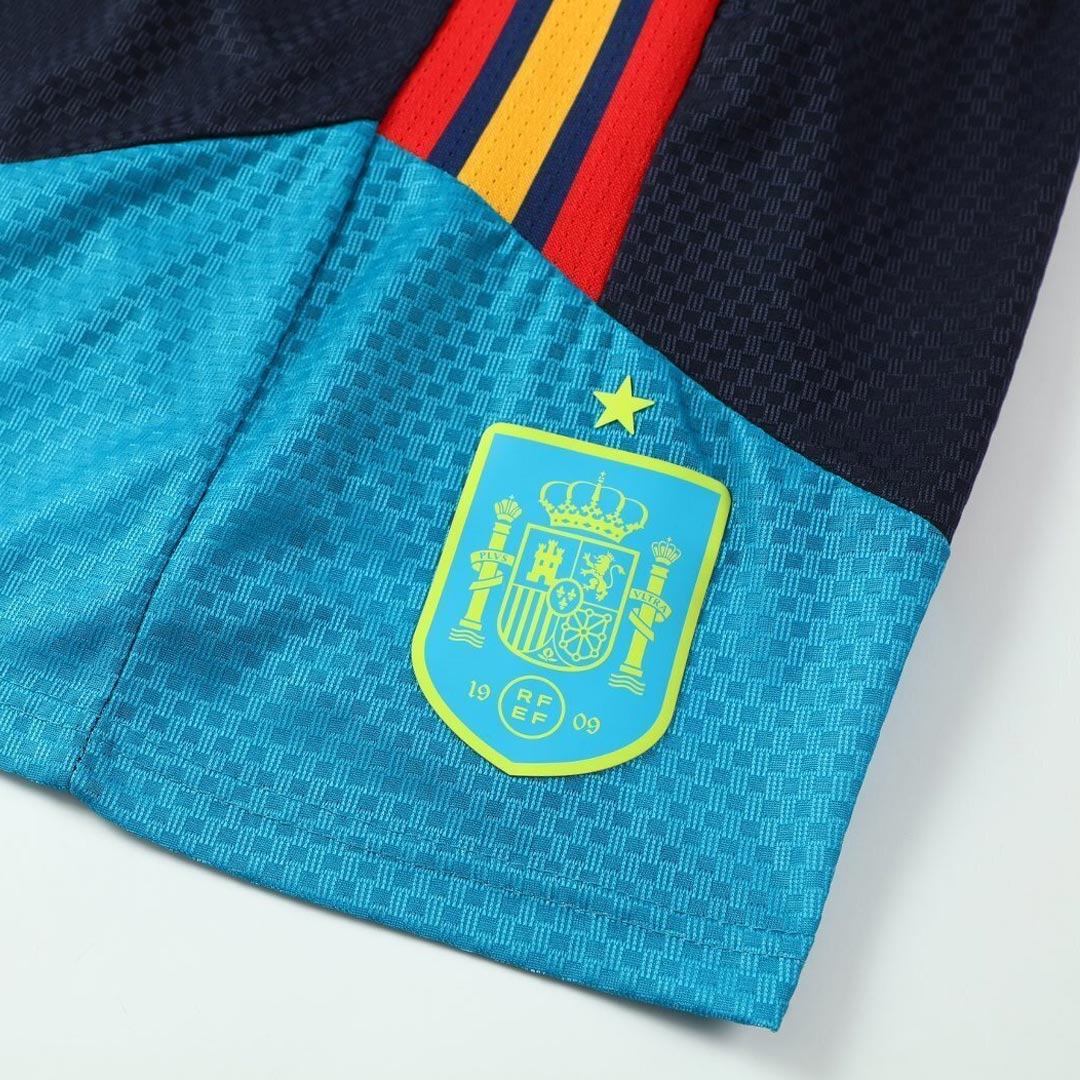 Versão Do Jogador Espanha Copa do Mundo Camisa Conjunto(Camisa+Calções) 2026 Azul