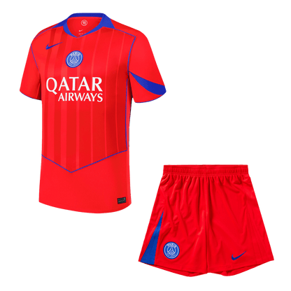 PSG Fora Terceira Camisa Conjunto (Camisa+Calções) 2025/26 Vermelho