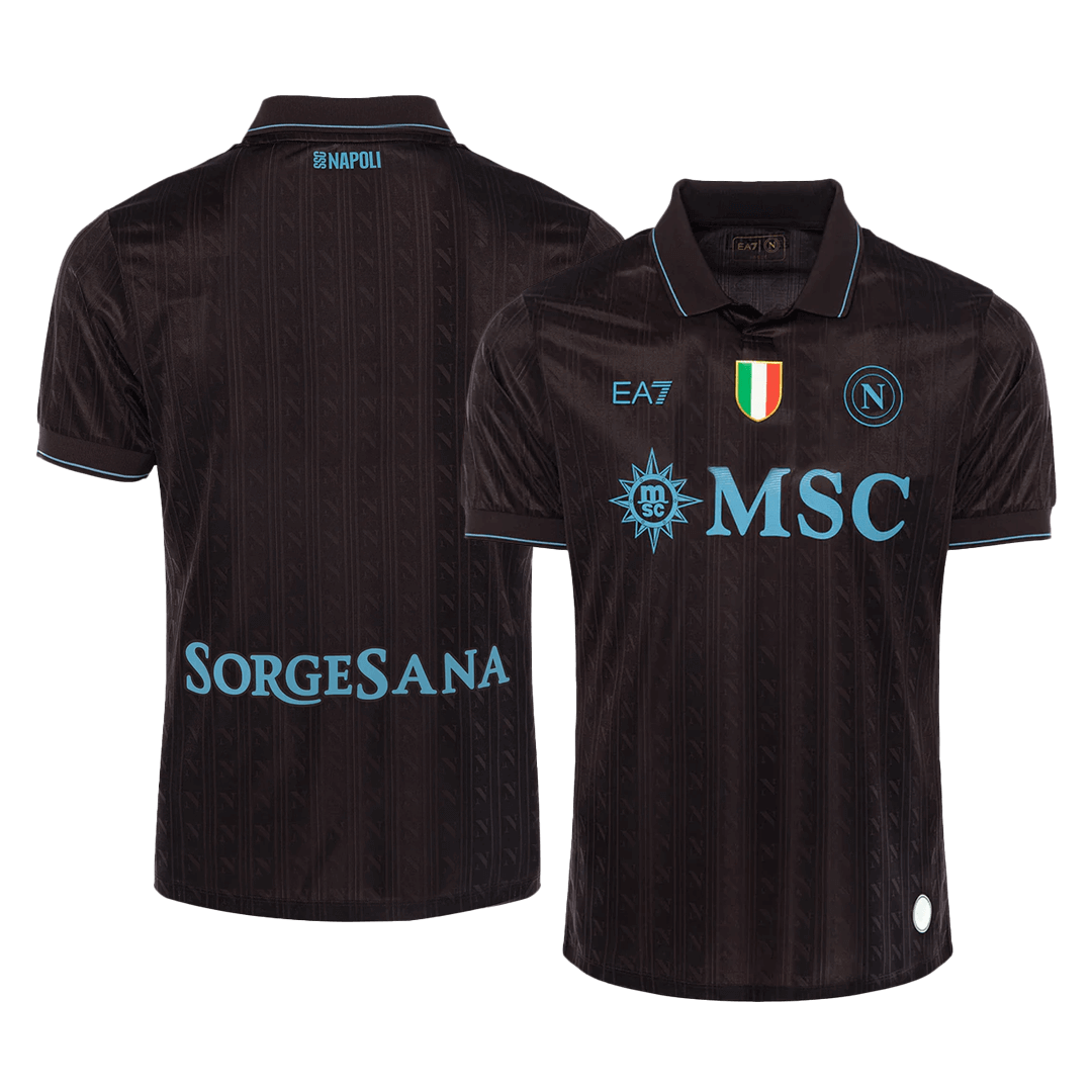 Autêntico Napoli Fora Terceira Futebol Camisas 2025/26 Preto