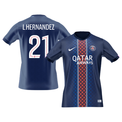 【Super Qualidade】L.HERNANDEZ #21 PSG
 Casa Futebol Camisa 2025/26 Marinha