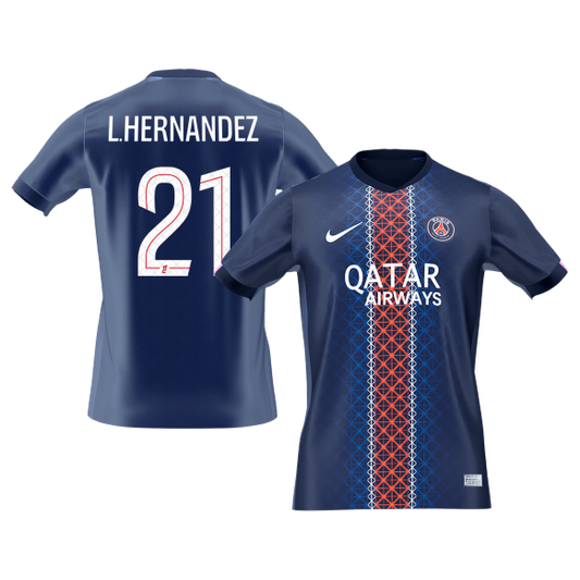 【Super Qualidade】L.HERNANDEZ #21 PSG
 Casa Futebol Camisa 2025/26 Marinha