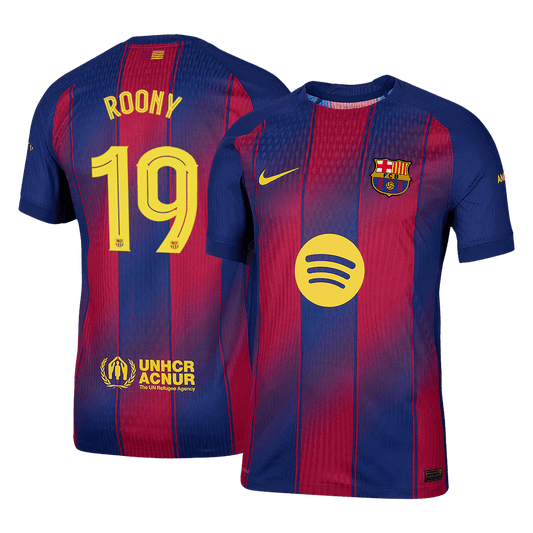 Autêntico ROONY #19 Barcelona Casa UCL Futebol Camisas 2025/26 - UCL