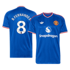 Versão do Jogador B. FERNANDES #8 Manchester United Fora Futebol Camisas 2026/27 Azul