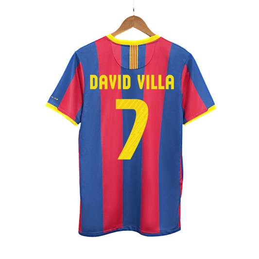 Camisola Retro do Barcelona DAVID VILLA #7 Home Soccer Shirt 2010/11