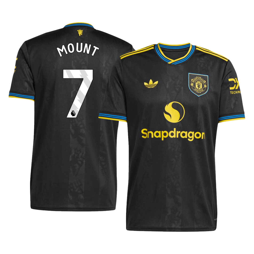MOUNT #7 Manchester United Fora Terceira Camisa 2025/26 Preto