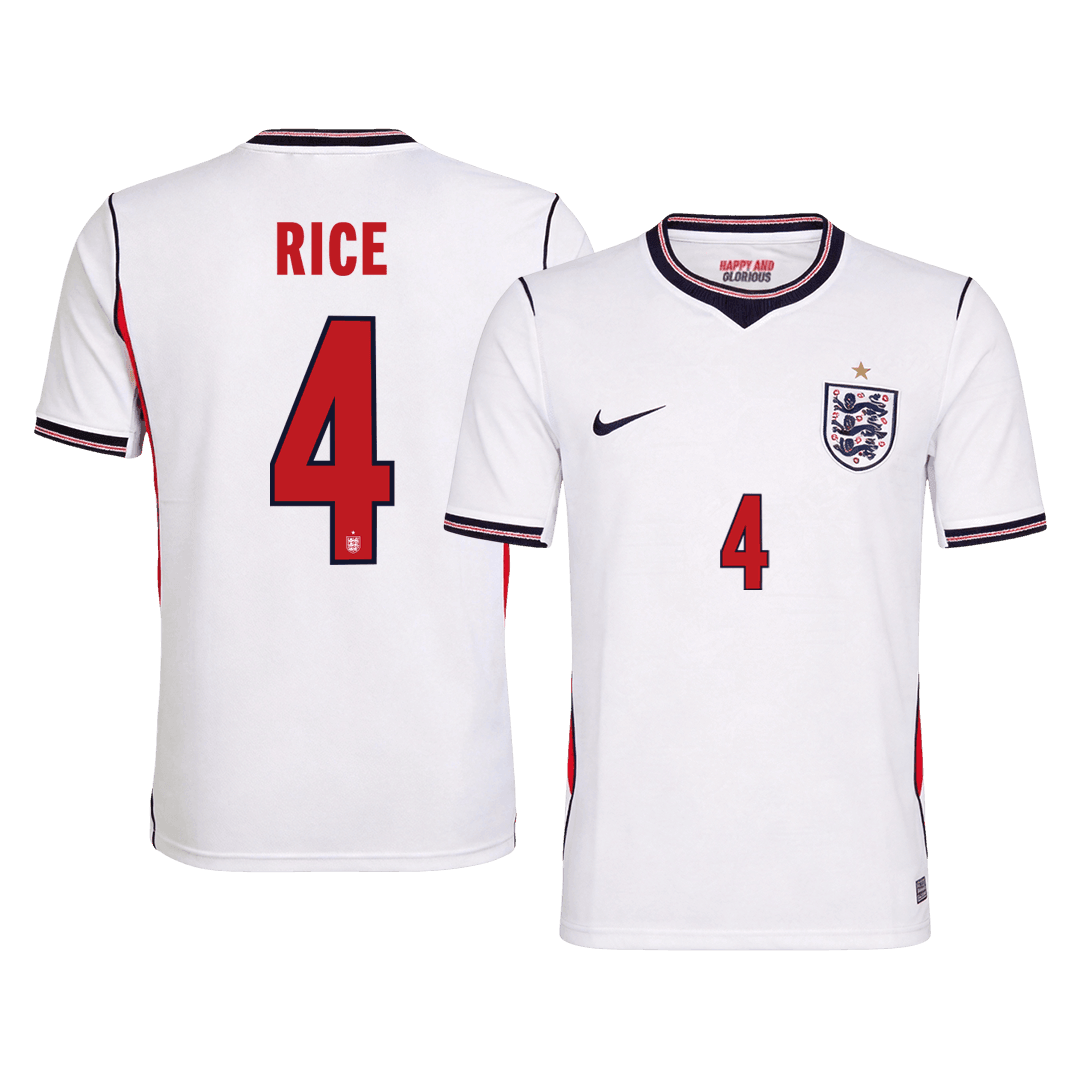 RICE #4 England Casa Copa do Mundo Camisa 2026 Branco