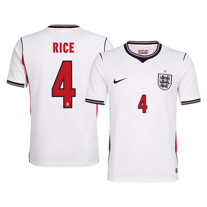 RICE #4 England Casa Copa do Mundo Camisa 2026 Branco