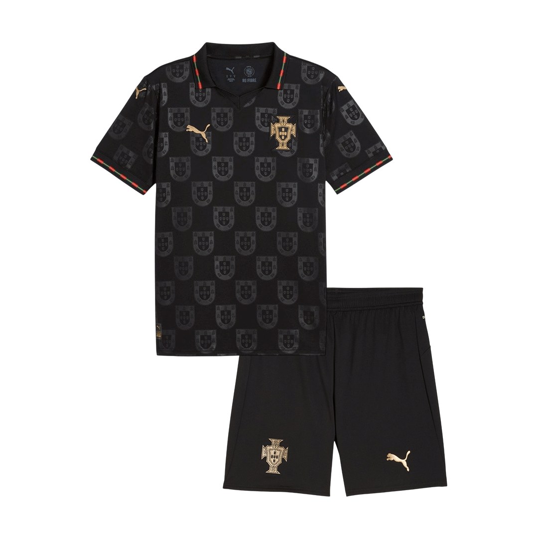 Portugal Infantil 
 World Cup Futebol Camisa Conjunto (Camisa+Shorts) 2026 Preto