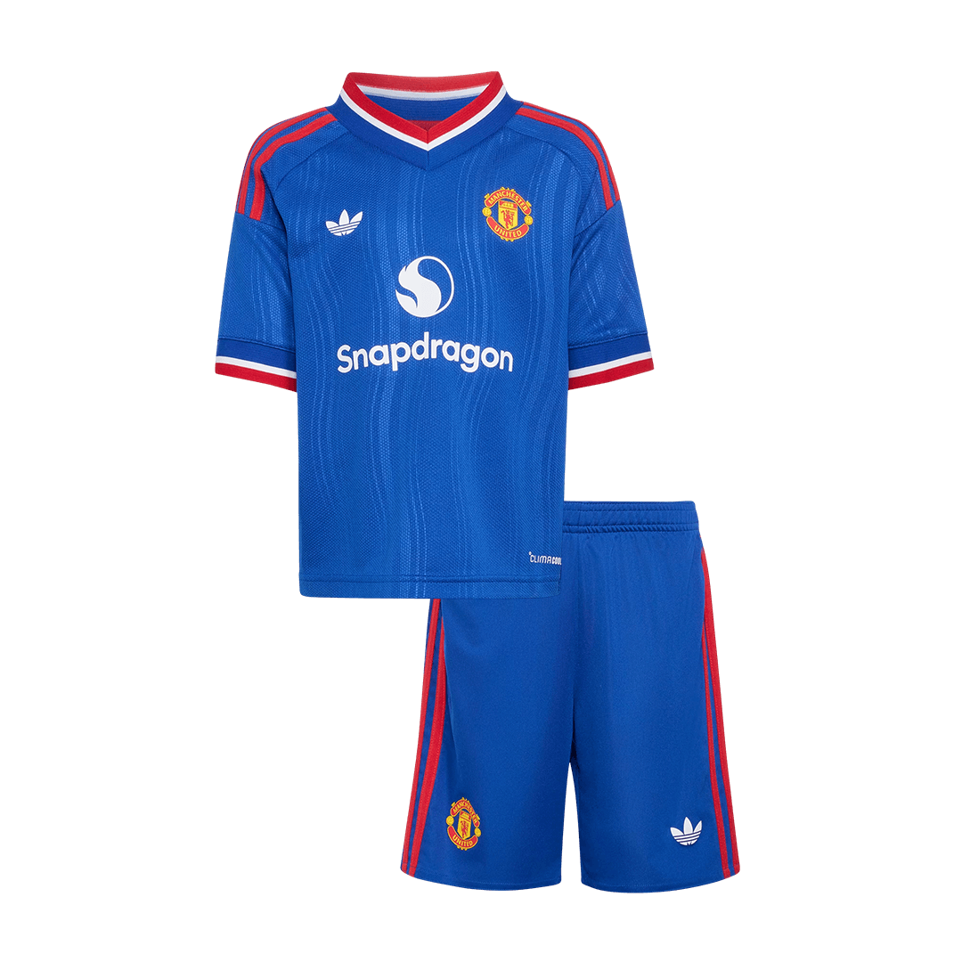 Manchester United Infantil 
 Fora Futebol Camisa 2026/27 Azul