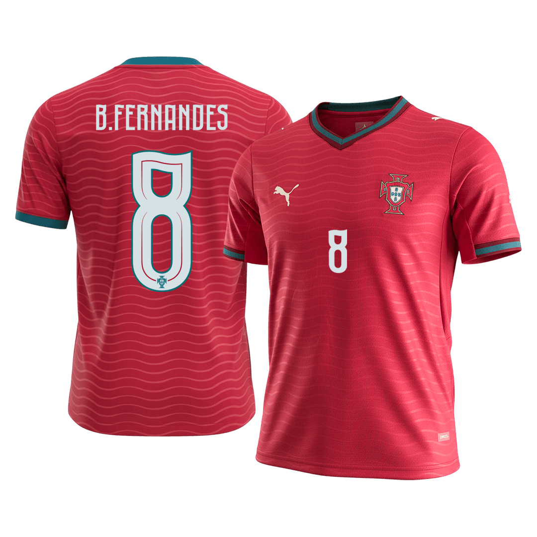 B.FERNANDES #8 Portugal Casa Camisa 2026 Vermelho
