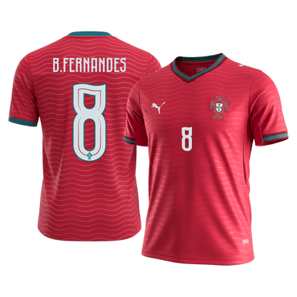 B.FERNANDES #8 Portugal Casa Camisa 2026 Vermelho