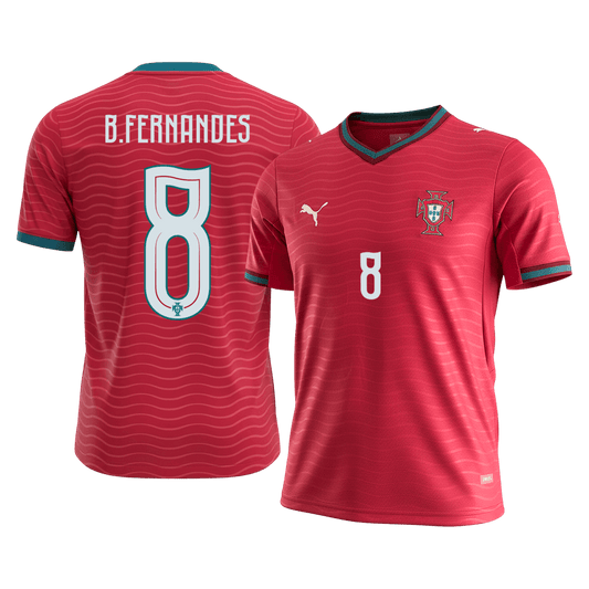 B.FERNANDES #8 Portugal Casa Camisa 2026 Vermelho