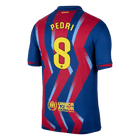 PEDRI #8 Barcelona Quarta Camisa 2025/26 Vermelho&Azul