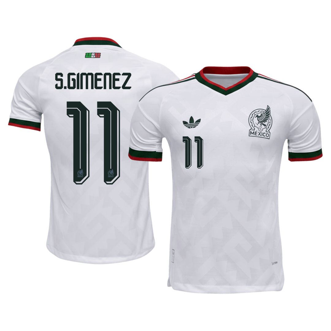 Versão do Jogador S.GIMENEZ #11 Mexico Fora Copa do Mundo Futebol Camisas 2026 Branco
