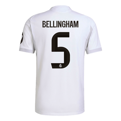Autêntico BELLINGHAM #5 Real Madrid Casa Futebol Camisas 2025/26 Branco