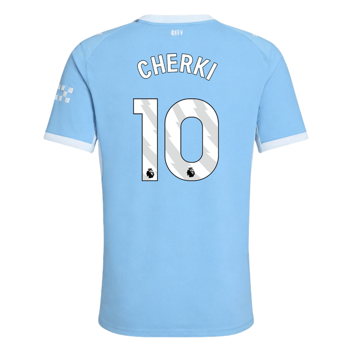 Versão do Jogador CHERKI #10 Manchester City Casa Futebol Camisas 2026/27 Azul