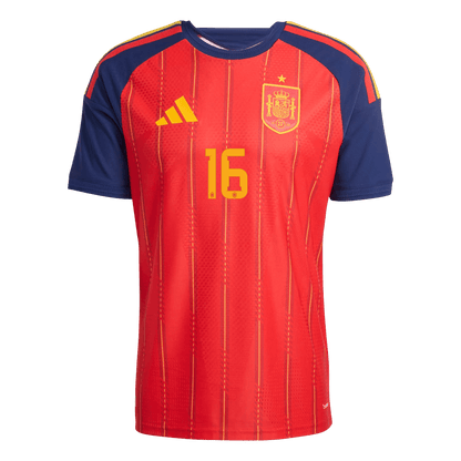 Versão do Jogador RODRIGO #16 Spain Casa Copa do Mundo Futebol Camisas 2026 Vermelho