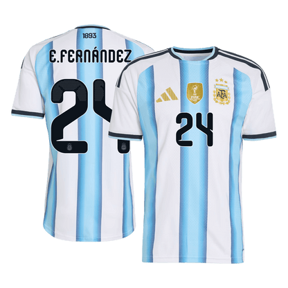 Versão do Jogador E. FERNÁNDEZ #24 Argentina Casa Copa do Mundo Futebol Camisas 2026