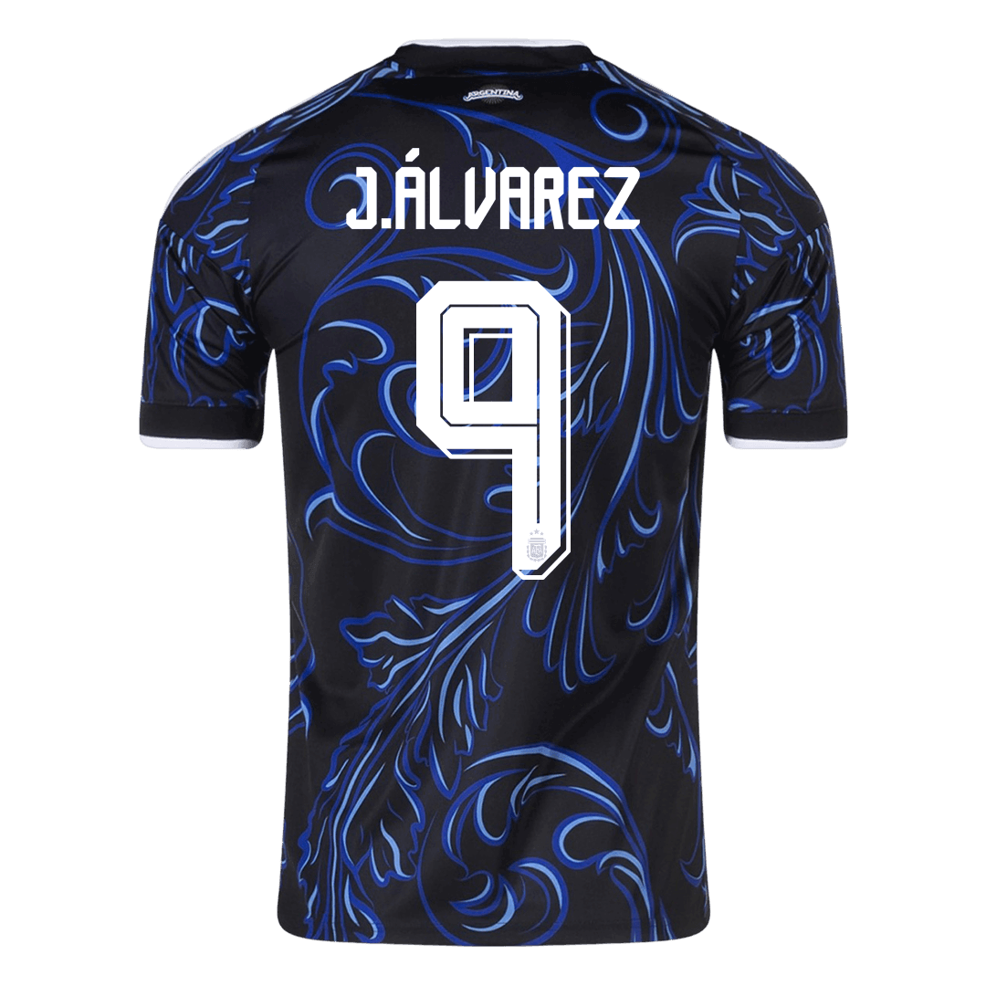 J. ÁLVAREZ #9 Argentina Fora Copa do Mundo Camisa 2026 Preto