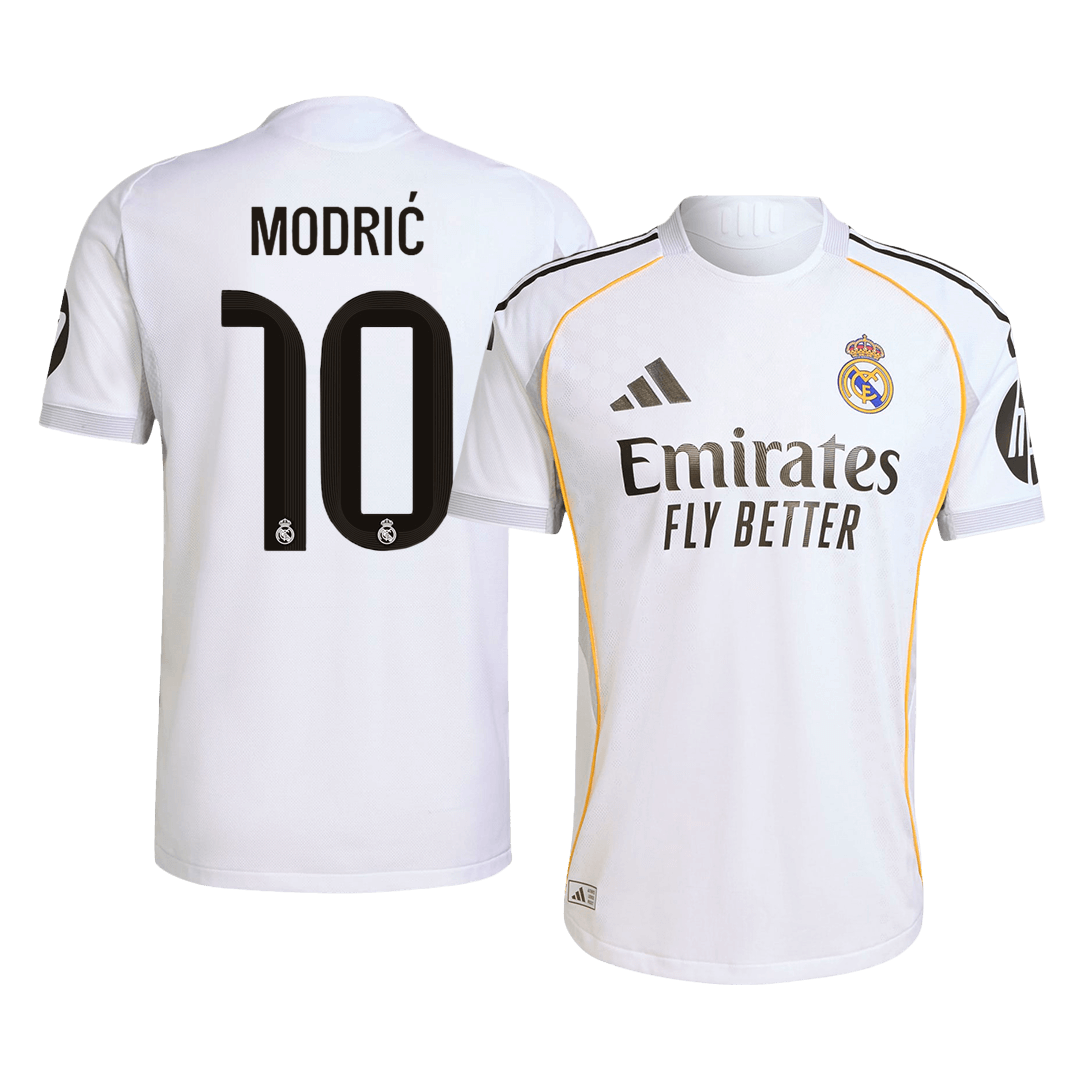 Autêntico MODRIĆ #10 Real Madrid Casa Futebol Camisas 2025/26 Branco