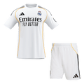【Super Qualidade】Real Madrid Casa Camisa Conjunto (Camisola + Calções) 2025/26- Branco