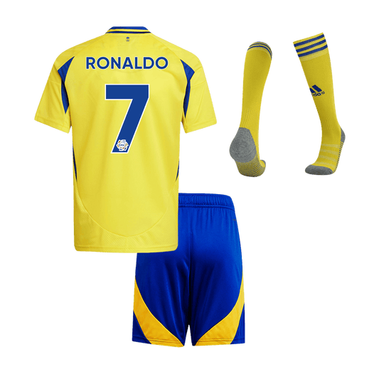 Kids Al Nassr RONALDO #7 Home Kits de futebol completos
2024/25