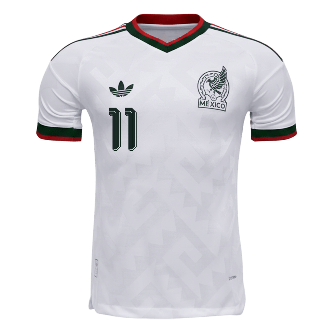 Versão do Jogador S.GIMENEZ #11 Mexico Fora Copa do Mundo Futebol Camisas 2026 Branco