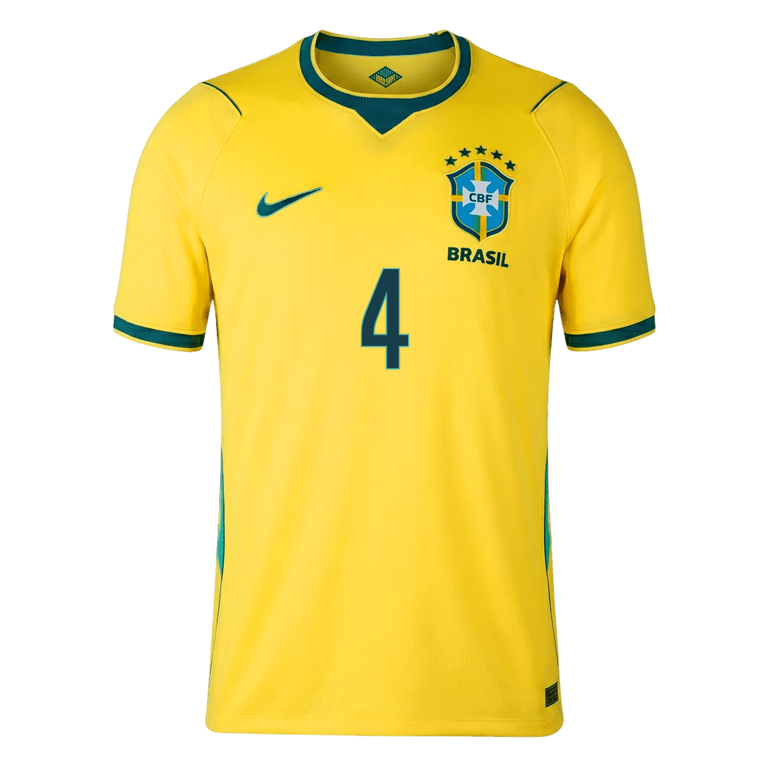 MARQUINHOS #4 Brazil Casa Copa do Mundo Camisa 2026 Amarelo