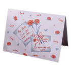 Custom Rose Letter Valentine's Day Card Blue&Pink