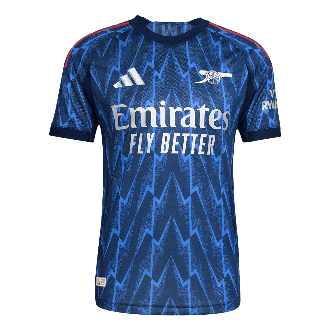 Autêntico SAKA #7 Arsenal Fora Futebol Camisas 2025/26 Azul