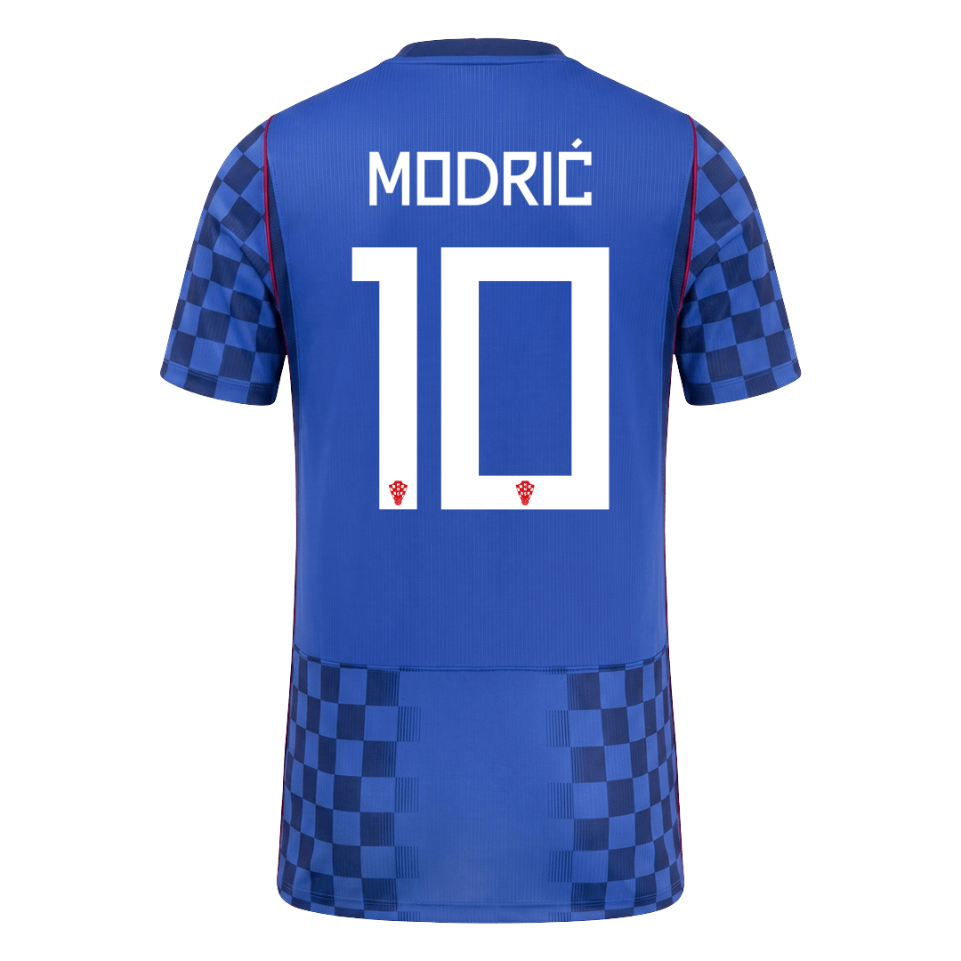 Versão do Jogador MODRIĆ #10 Croatia Fora Copa do Mundo Futebol Camisas 2026 Azul