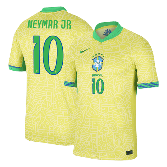 Camisola de futebol NEYMAR JR #10 Brasil Home personalizada 2024