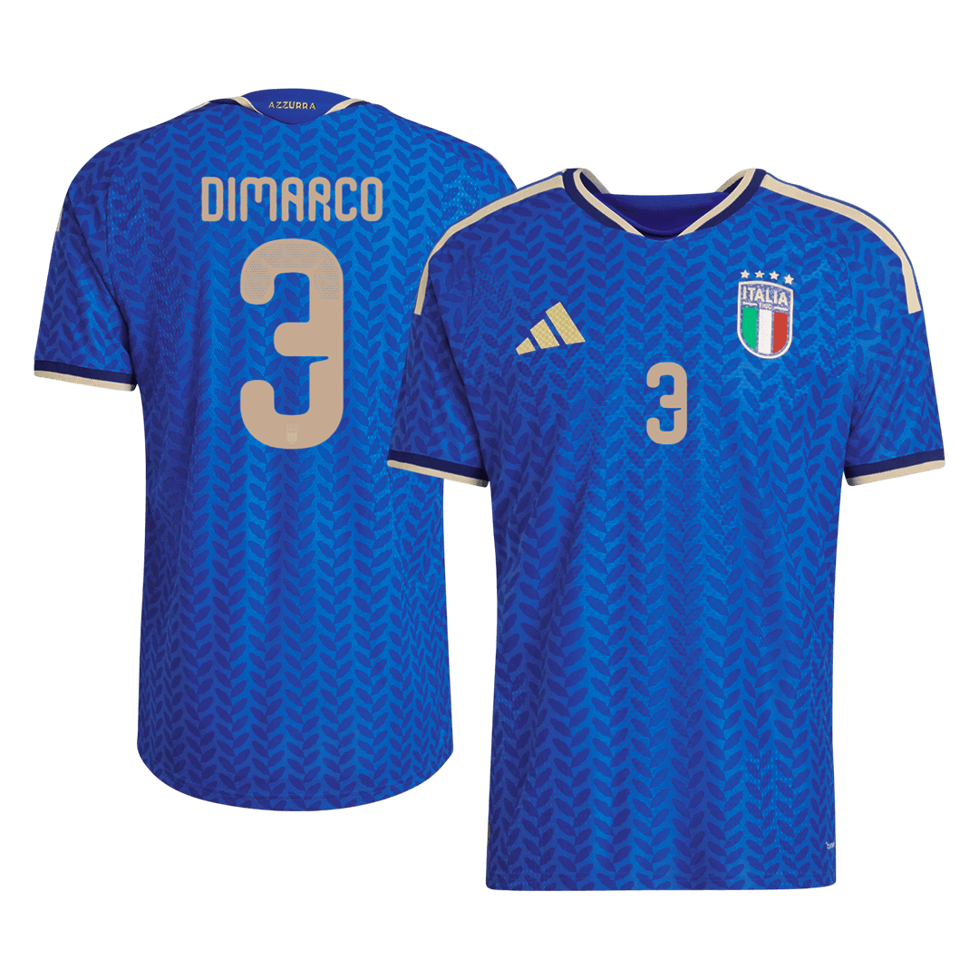 Versão do Jogador DIMARCO #3 Italy Casa World Cup Futebol Camisas 2026 Azul